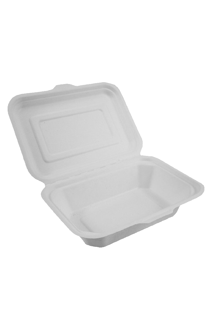 Sugarcane Bagasse Burger Box 9x6x3″ 1000ml Biodegradable