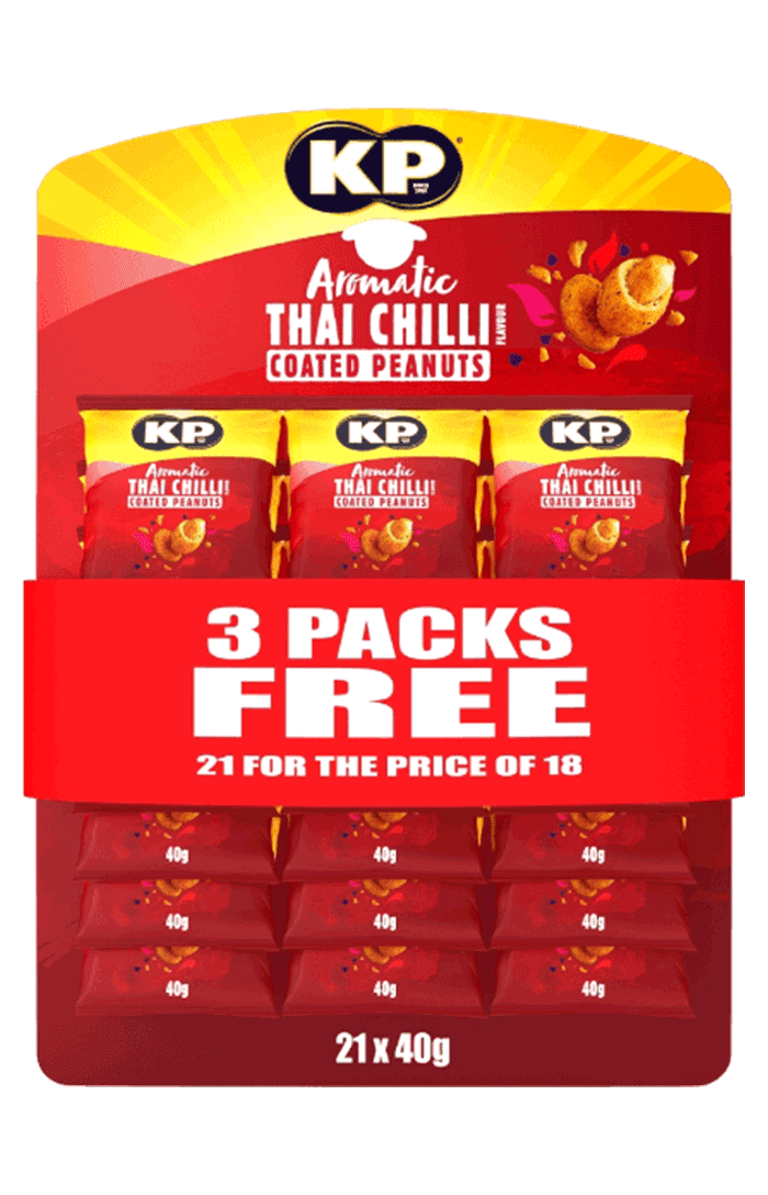 KP Aromatic Thai Chilli Coated Peanuts 40g (Pubcard)