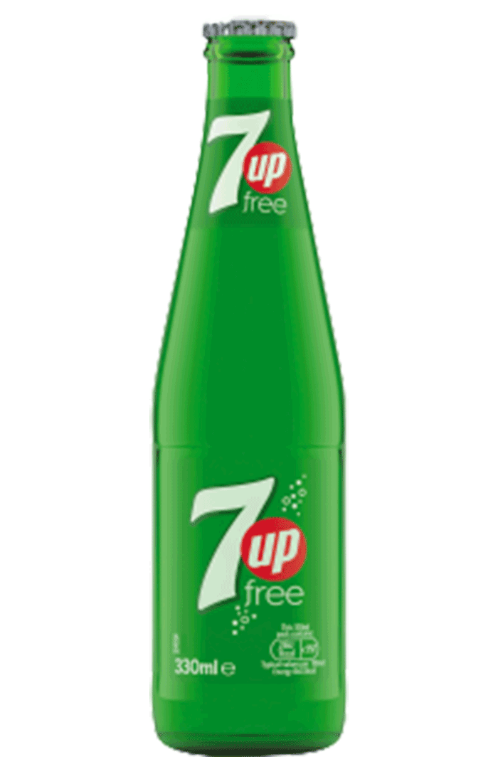 7UP FREE LEMON & LIME GLASS BOTTLES 24 X 330ML