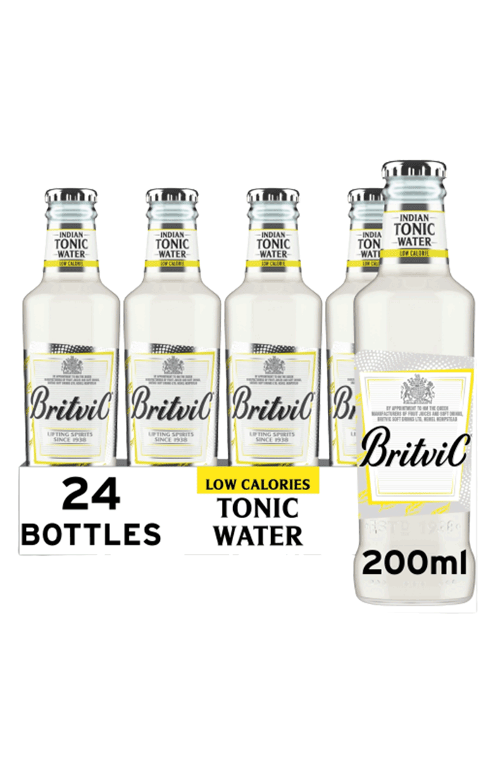 BRITVIC INDIAN TONIC WATER LOW CALORIE BOTTLES 24 X 200ML